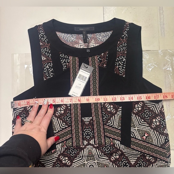 BCBG Maxazria Dress Sleeveless Mini Geometric Kaleidoscope Size Medium 8-10 New - Picture 4 of 8